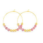Amanda Blu Pink Tourmaline Beaded Hoop Earrings