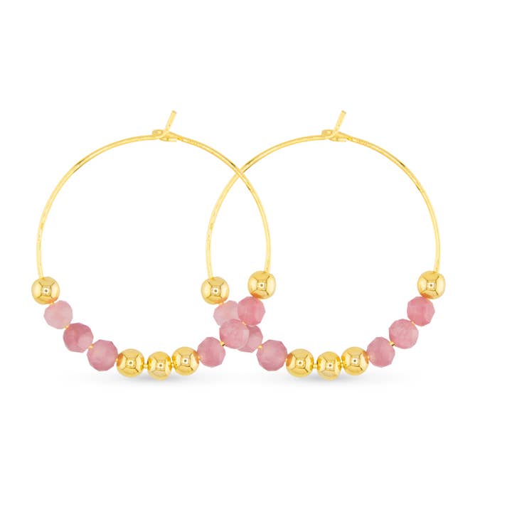 Amanda Blu Pink Tourmaline Beaded Hoop Earrings