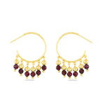 Amanda Blu Gold Garnet Fringe Hoop Earrings