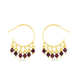 Amanda Blu Gold Garnet Fringe Hoop Earrings
