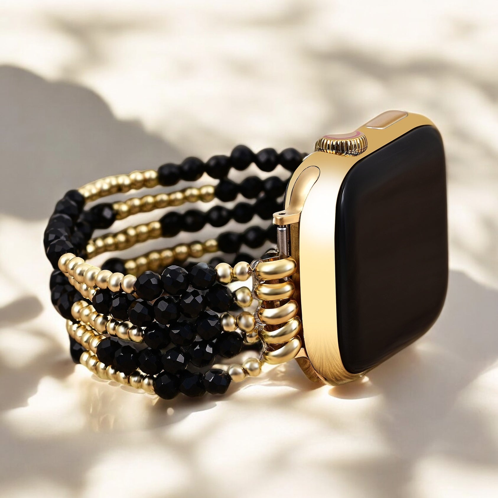 Cape Diablo Luxury Link Stretch Apple Watch Band – sleek linked design with stretch fit for style and comfort. Available at Be Charmed.