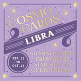 Cosmo Cards Libra book cover with purple background and gold text. Available at Be Charmed