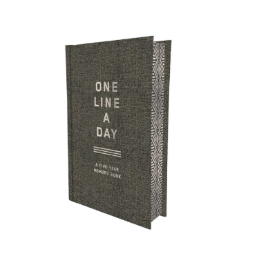 Chronicle Books Charcoal One Line a Day five-year memory book featuring an elegant foil-stamped cover, available at Be Charmed