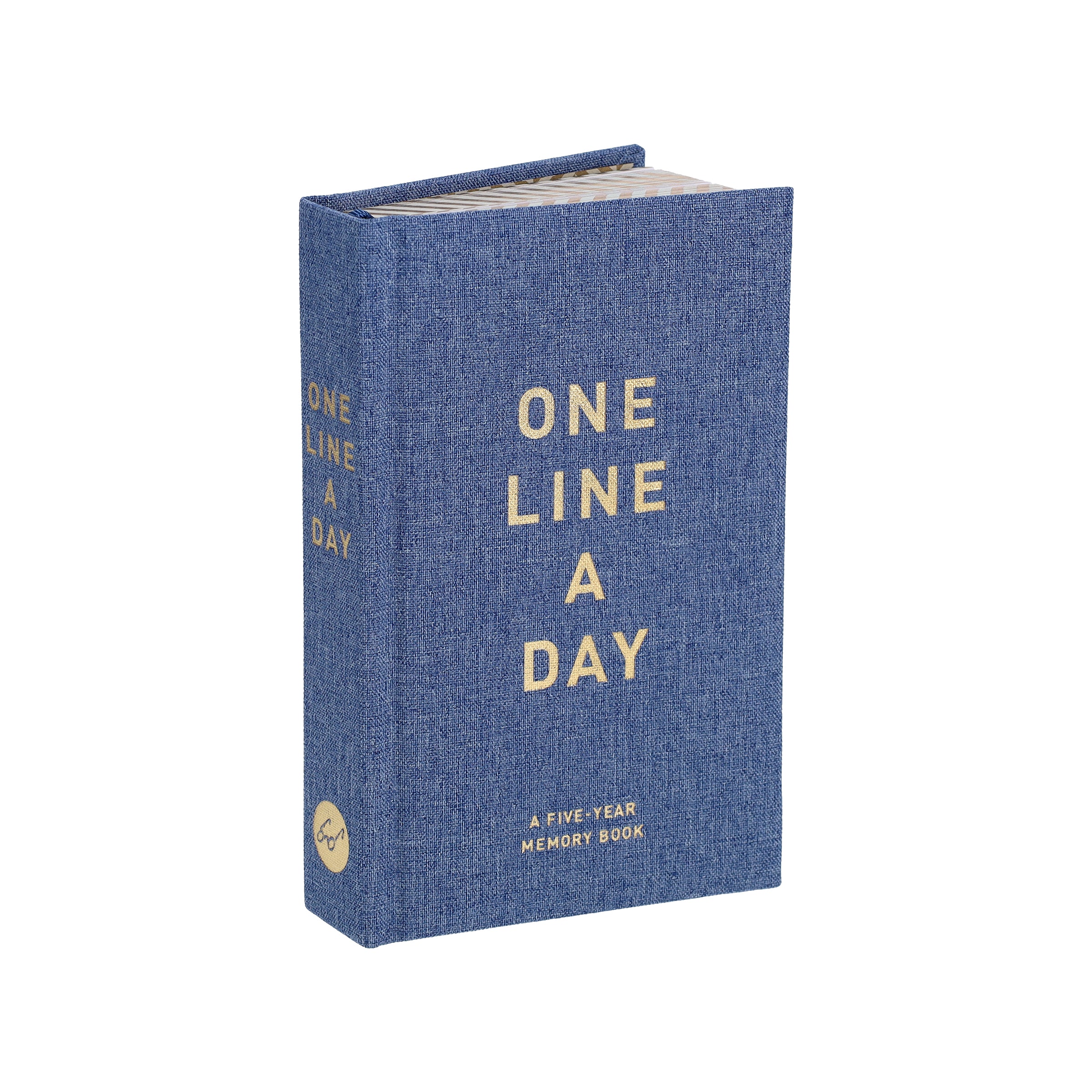 Chronicle Books  Denim One Line a Day five-year memory book featuring an elegant foil-stamped cover, available at Be Charmed