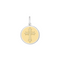 A Lola sterling silver pendant with a gold center featuring a cross design, with enamel inlay.