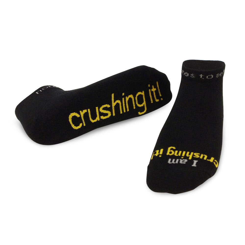 Notes To Self I am Crushing It Socks Black