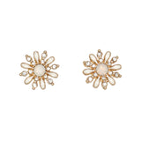 Cuties Opal & Crystal Winter White earrings featuring shimmering white opals accented with brilliant crystals, available at Be Charmed.