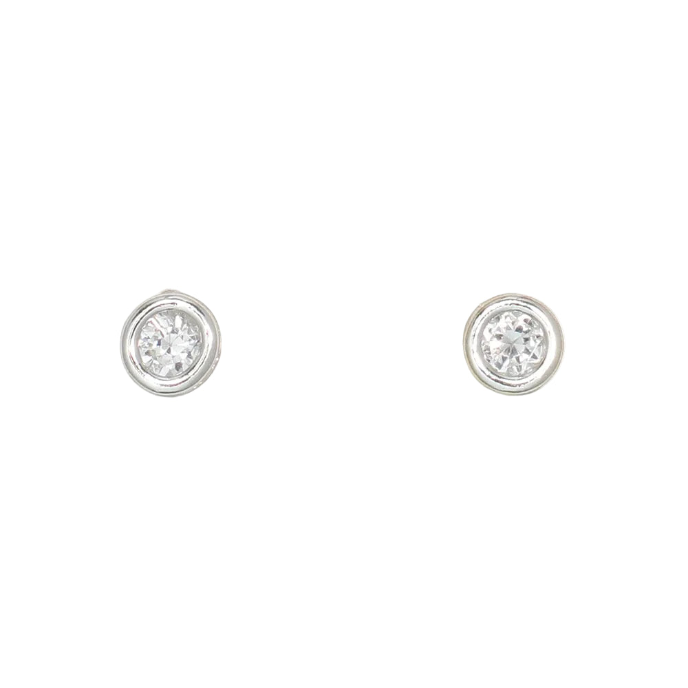 Cuties Sparkling CZ Silver earrings featuring brilliant cubic zirconia stones set in a polished silver frame, available at Be Charmed