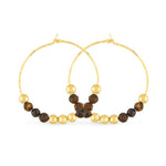 Amanda Blu Tiger Eye Beaded Hoop Earrings