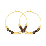 Amanda Blu Tiger Eye Beaded Hoop Earrings