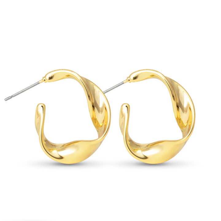 Amanda Blu Gold Ashley Polished Twisted Hoop Earrings