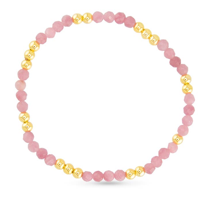 Amanda Blu Pink Tourmaline Stretch Beaded Stone Bracelet