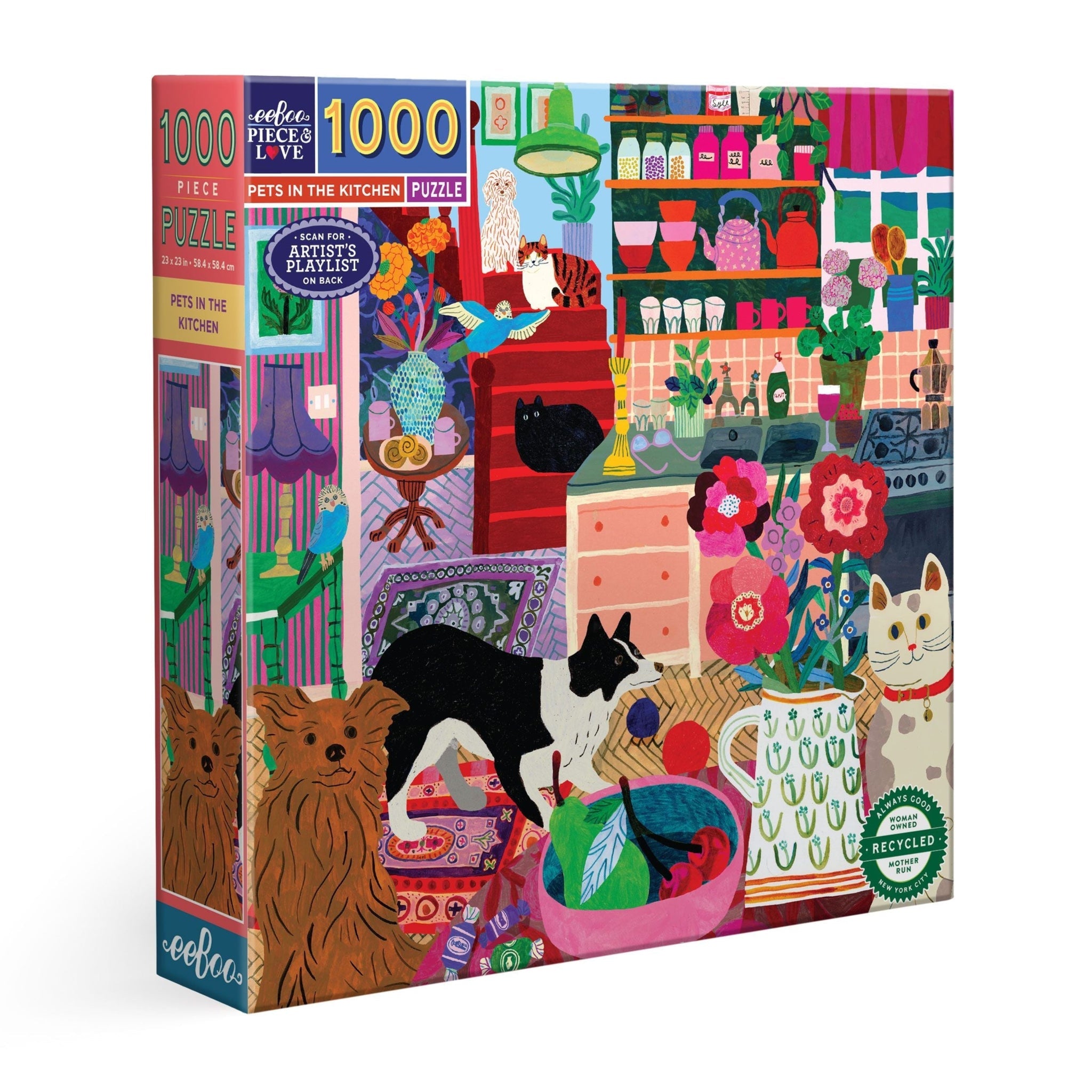 eeBoo Puzzle Pets In The Kitchen 1000pc 