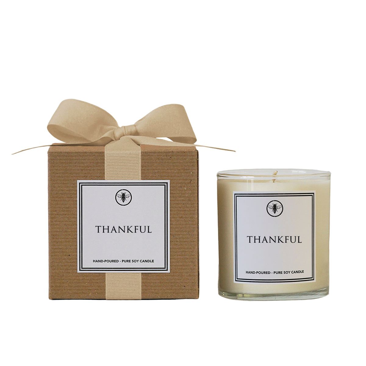 Ella B 11oz Thankful Candle – warm and inviting seasonal fragrance in a classic glass candle. Available at Be Charmed.