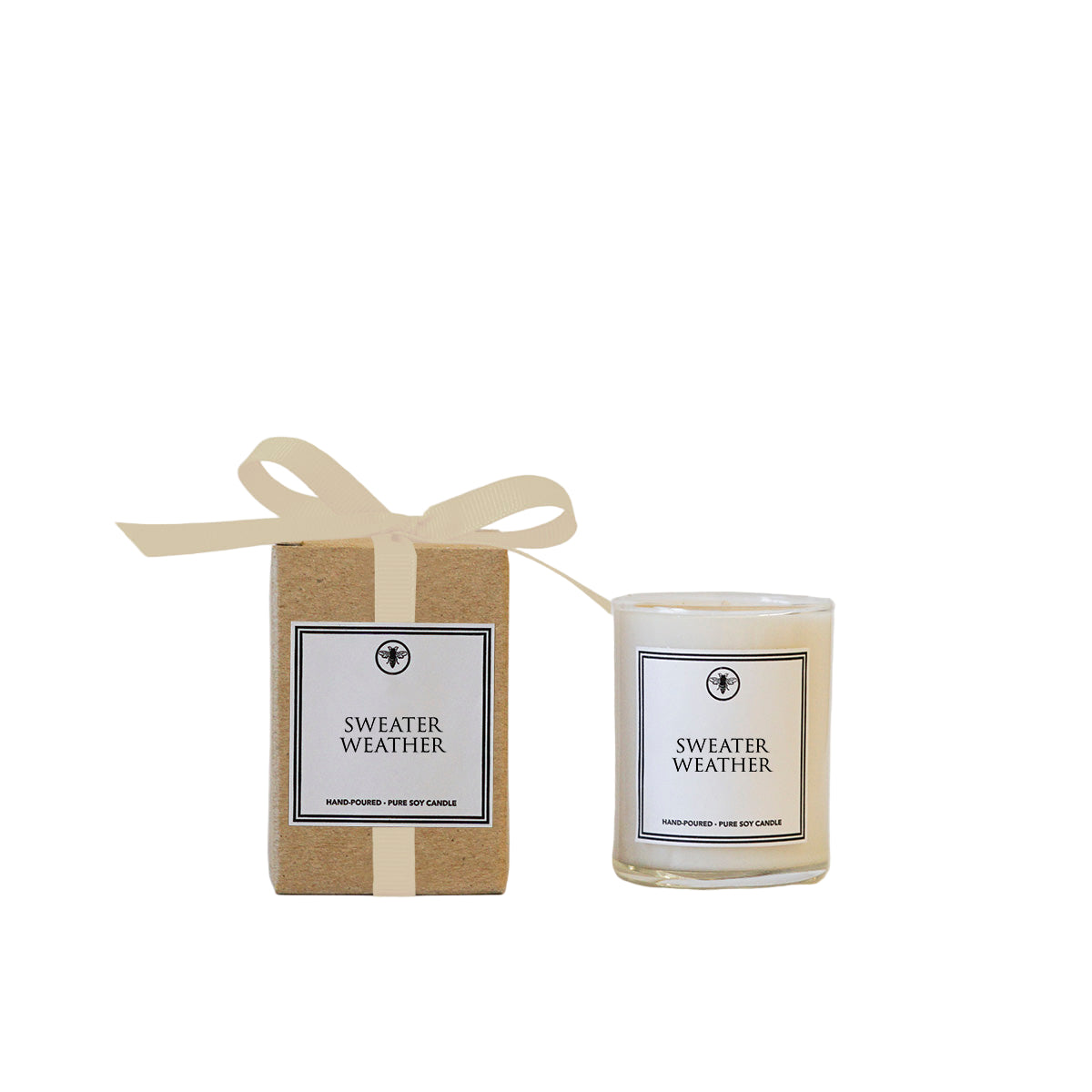 Ella B Sweater Weather 3oz Candle – cozy autumn fragrance in a petite seasonal candle. Available at Be Charmed.