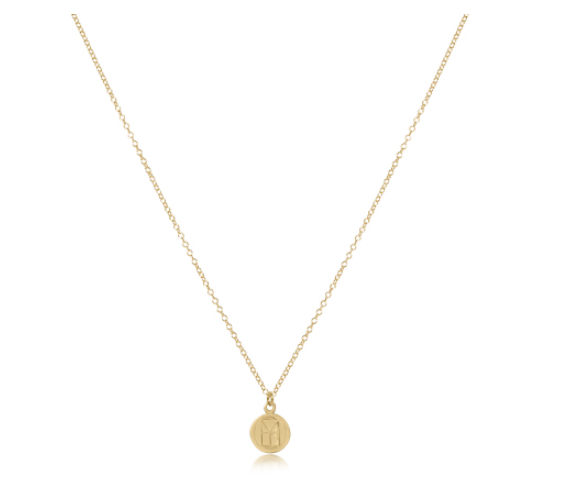 enewton Be You 16″ gold‑filled necklace with small disc charm engraved “Be You” for self‑expression. Worry‑free wear. Available at Be Charmed.