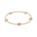 enewton Admire Small Gem 2mm Gold Bracelet with gold-filled beads and delicate pink opal gemstone accent, stackable stretch bracelet Available at Be Charmed