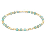 enewton Gemstone Gold Joy Pattern 3mm Bead Bracelet featuring amazonite stones with 14k gold accents on stretch band. Elegant and available at Be Charmed.
