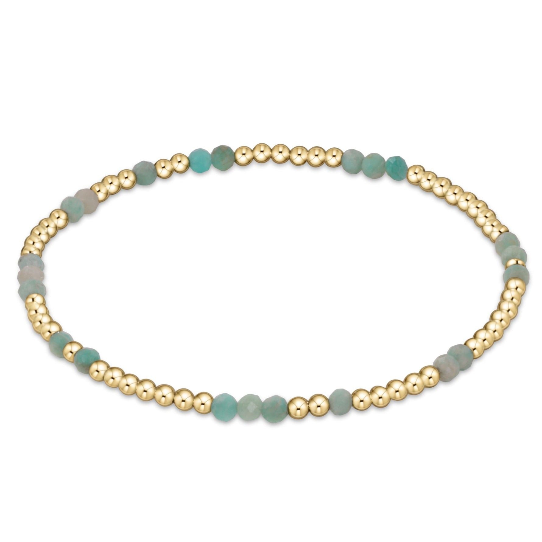 enewton Hope Unwritten Amazonite Gemstone Bracelet with soothing amazonite stones and 14k gold-filled beads. Stretch fit and elegant. Available at Be Charmed.