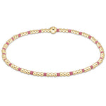 enewton Hope Sincerity Pattern 2 mm Bead Bracelet – bright pink seed beads and 2 mm 14 kt gold‑filled beads on high-performance elastic. Worry‑free wear—sleep, shower, sweat. Stackable everyday color. Available at Be Charmed