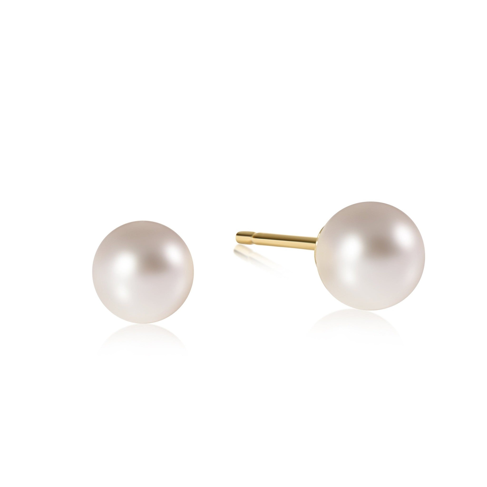 enewton Classic 8mm pearl ball stud earrings with polished finish—lightweight, timeless, and ideal for everyday wear. Available at Be Charmed.