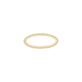 enewton Classic Gold 1.5mm bead ring designed for stacking and everyday minimalist elegance. Available at Be Charmed.