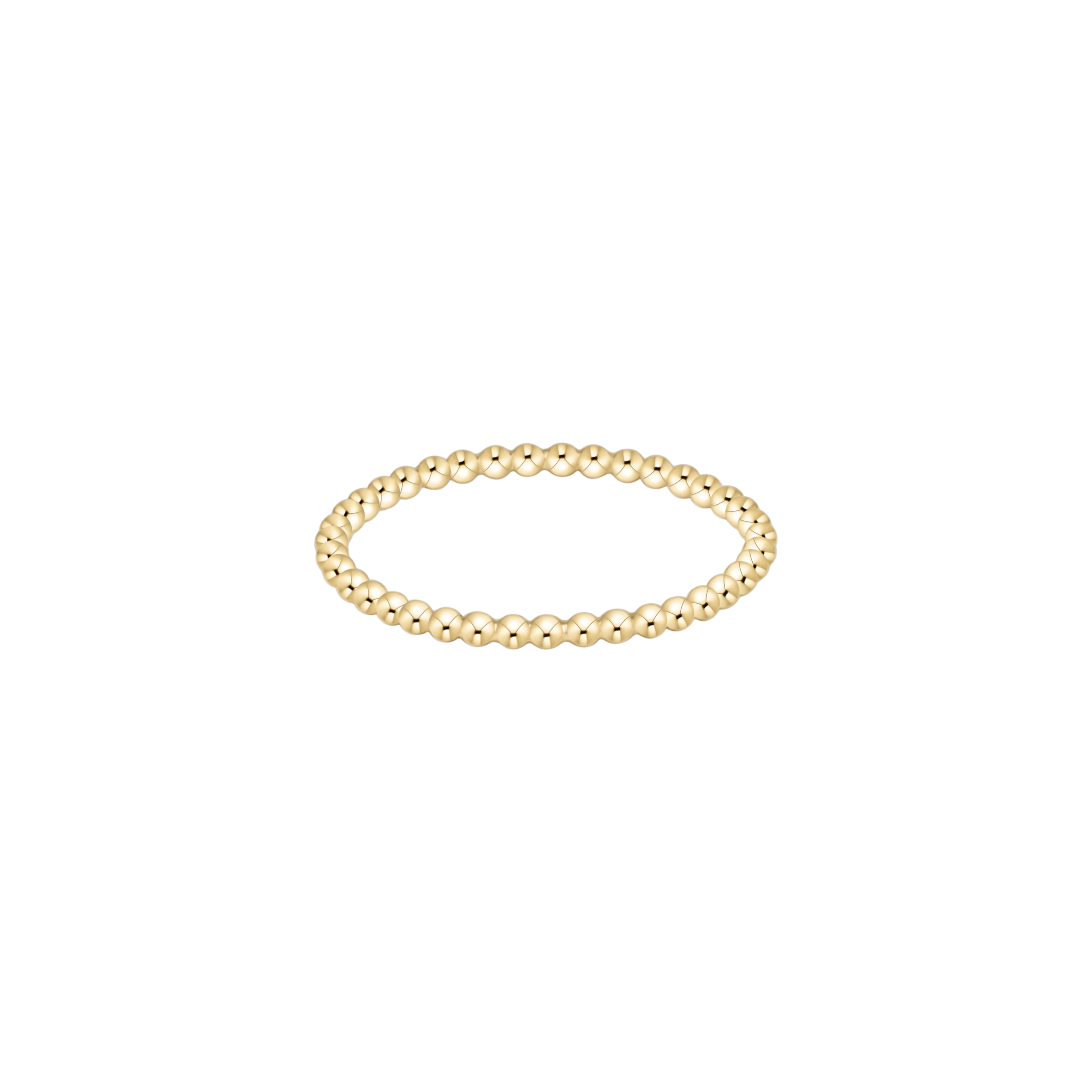 enewton Classic Gold 1.5mm bead ring designed for stacking and everyday minimalist elegance. Available at Be Charmed.