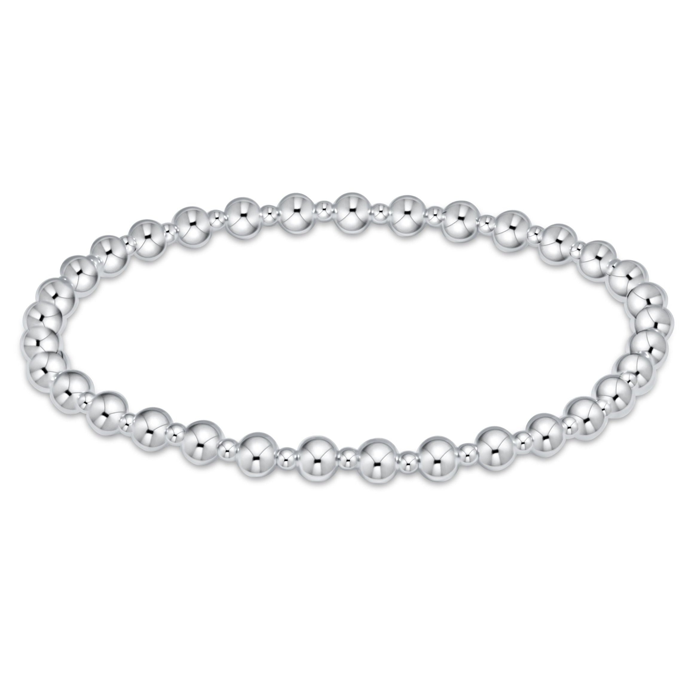 Classic Grateful Pattern 4mm Bead Bracelet by enewton featuring all-sterling silver beads with a stretch fit—timeless and meaningful; available at Be Charmed