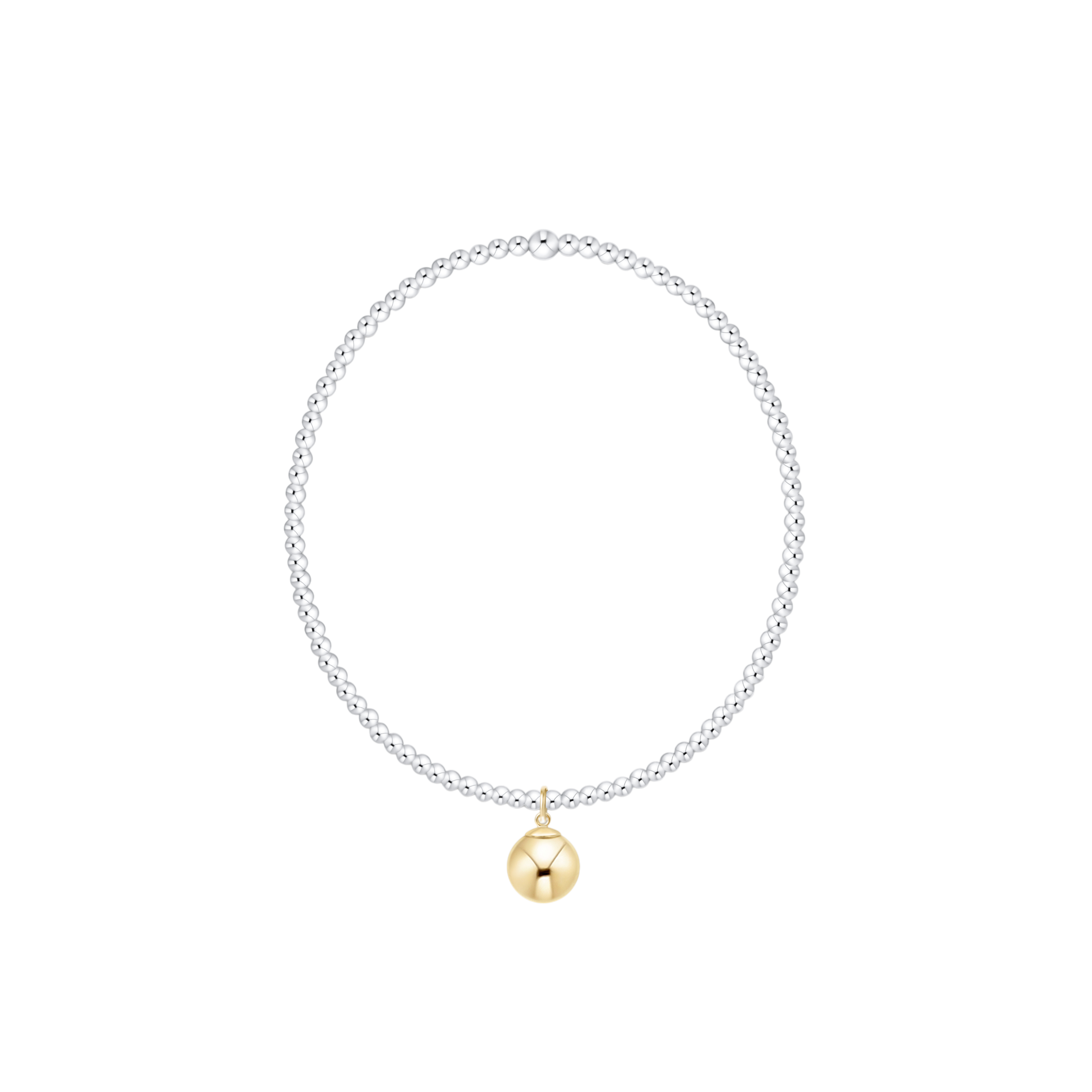 Bracelet with a gold charm on a white background. Be Charmed