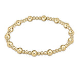 Classic Sincerity Pattern 5mm Bead Bracelet by enewton featuring gold-filled beads on a stretch cord—elegant and stackable; available at Be Charmed