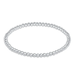 enewton Classic Sterling 3 mm Bead Bracelet made with sterling silver‑filled beads on high‑performance stretch cord for everyday wear and stacking. Lightweight, tarnish‑resistant design. Available at Be Charmed.