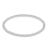 enewton Classic Sterling 3 mm Bead Bracelet made with sterling silver‑filled beads on high‑performance stretch cord for everyday wear and stacking. Lightweight, tarnish‑resistant design. Available at Be Charmed.