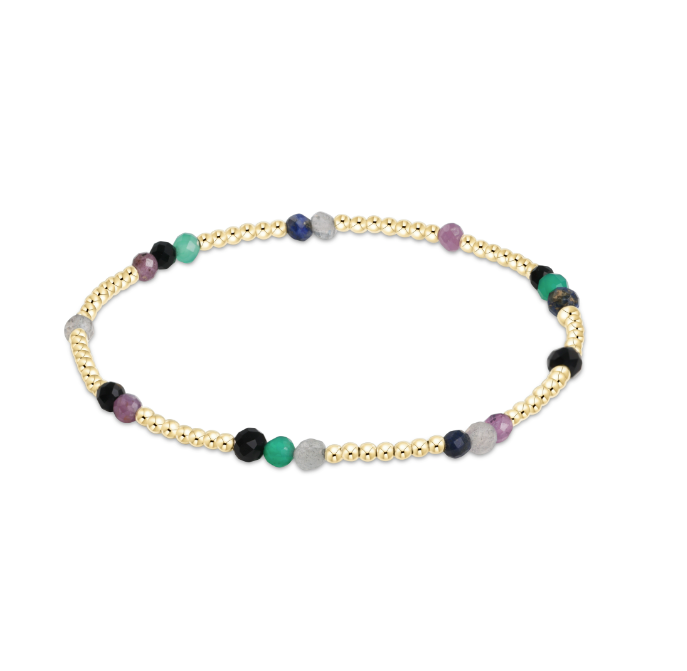 newton Hope Unwritten Gemstone Bracelet featuring natural gemstones, 14k gold-filled beads, and stretch-fit comfort. Great gift. Available at Be Charmed.