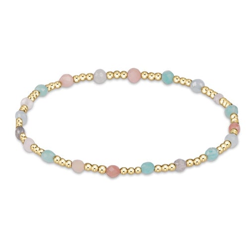 enewton Gemstone Gold Sincerity Pattern 3mm Bead Bracelet in Hot Mess – elegant gold-filled and gemstone design. Available at Be Charmed.