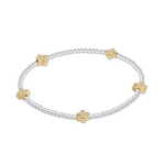 Gold Signature Cross Small Sterling Mixed Metal Bead 2mm Bracelet by enewton featuring gold-filled and sterling beads with a small cross; available at Be Charmed