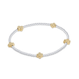 Gold Signature Cross Small Sterling Mixed Metal Bead 2mm Bracelet by enewton featuring gold-filled and sterling beads with a small cross; available at Be Charmed
