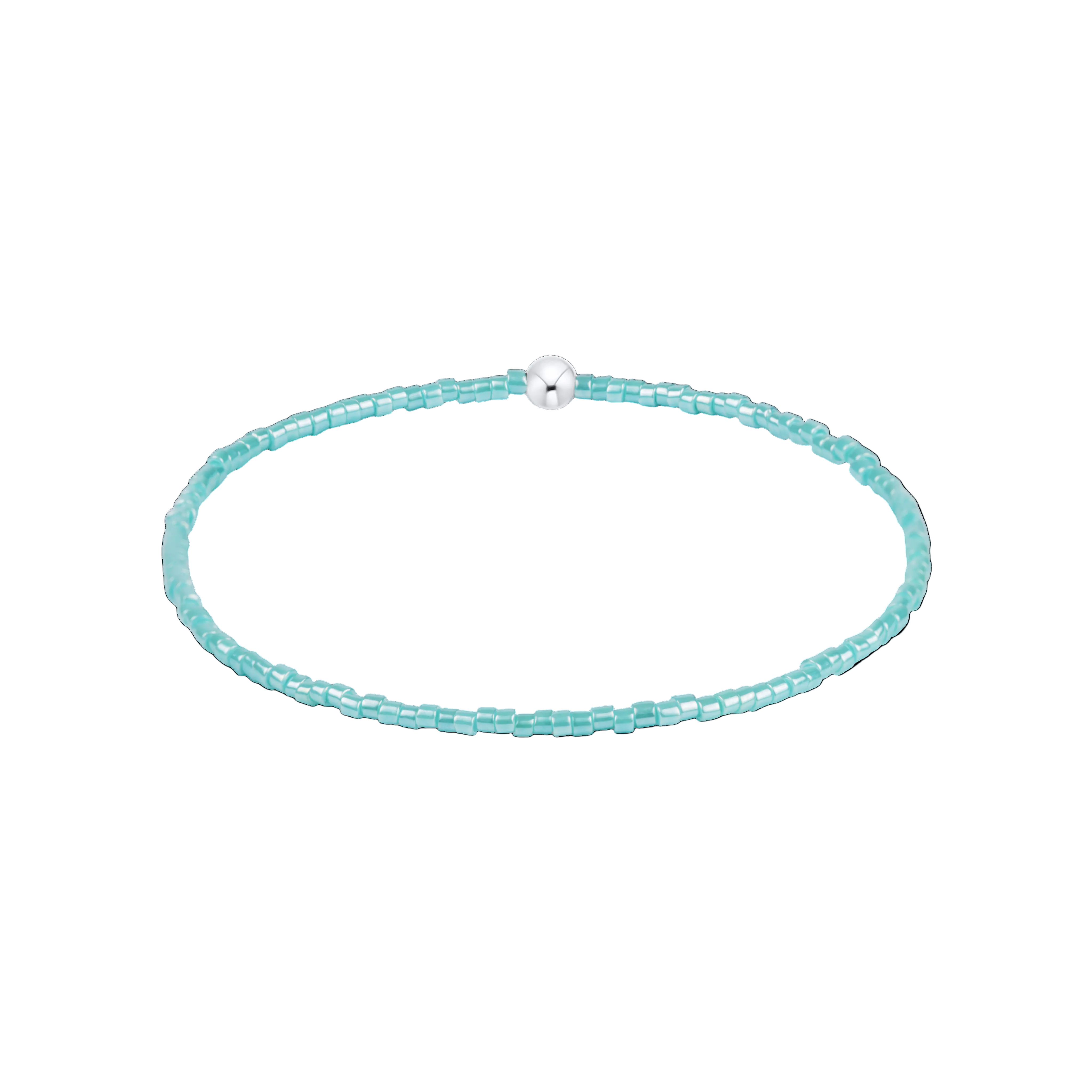 Turquoise beaded choker necklace on a white background. Available at Be Charmed