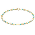 enewton Hope Sincerity Pattern 2mm Bead Bracelet in Turquoise with 14k gold-filled and turquoise-accent beads. Stackable and water-friendly. Available at Be Charmed.