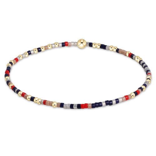 enewton Hope Unwritten Bracelet in Apple Bottom Jeans featuring colorful beads and 14k gold-filled accents in a stretch-fit style. Available at Be Charmed.