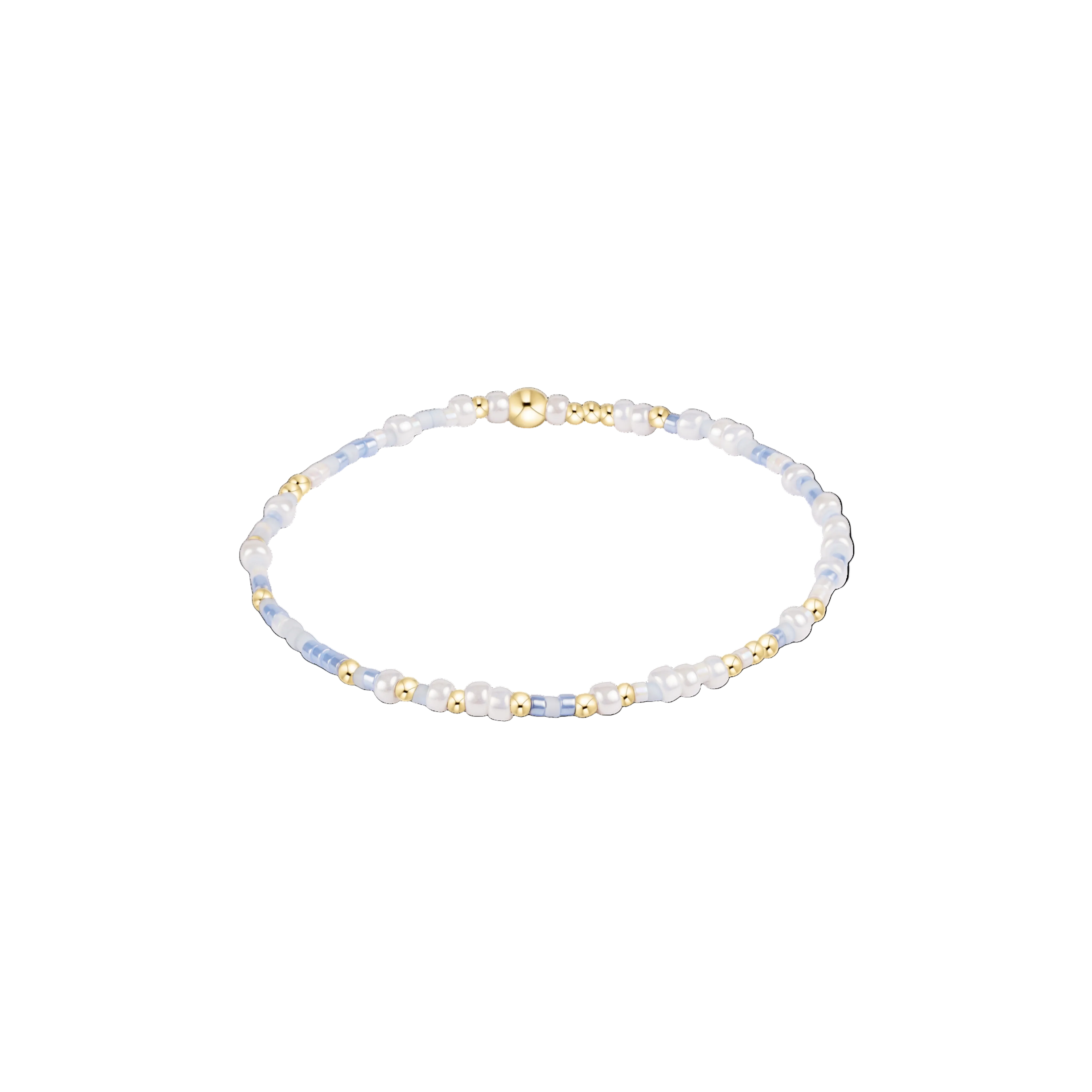 Beaded bracelet with gold accents on a white background. Available at Be Charmed