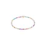 Multicolored beaded bracelet on a white background. Available at Be Charmed