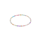 Multicolored beaded bracelet on a white background. Available at Be Charmed