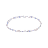 Beaded bracelet with pearls on a white background. Available at Be Charmed