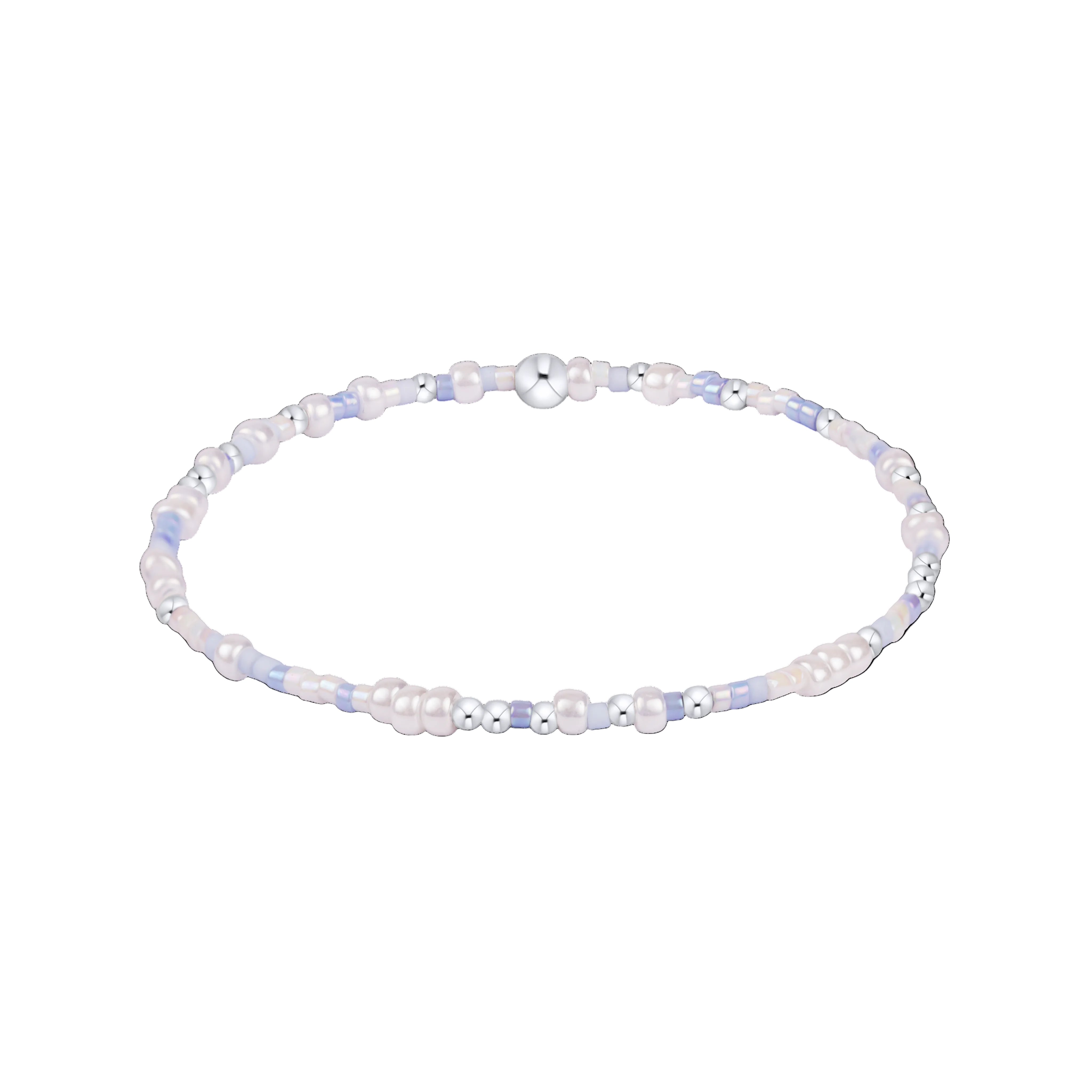 Beaded bracelet with pearls on a white background. Available at Be Charmed