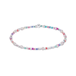 Multicolored beaded bracelet on a white background. Available at Be Charmed