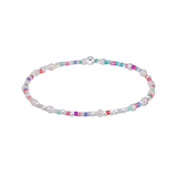 Multicolored beaded bracelet on a white background. Available at Be Charmed
