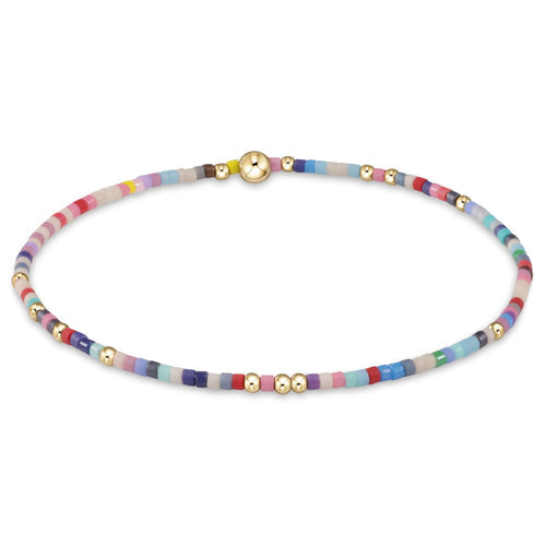 enewton Hope Unwritten Bracelet in Hot Mess with colorful seed beads and 14k gold-filled accents. Stretchy, water-friendly, and fun. Available at Be Charmed.