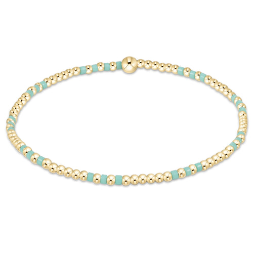 enewton Hope Joy Pattern 2mm Bead Bracelet in Mint with 14k gold-filled and mint-accented beads. Lightweight, stackable, and water-friendly. Available at Be Charmed.