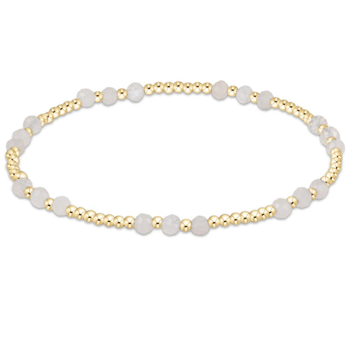 enewton Joy Pattern bracelet with 3mm moonstone beads and gold-filled accents; radiant, elegant, and stackable. Available at Be Charmed.