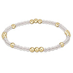 Pearl 3mm Worthy Bracelet by enewton featuring gold-filled and pearl beads on a stretch cord—elegant, faith-inspired, and stackable; available at Be Charmed